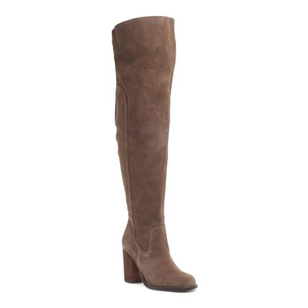Kelsi Dagger Brooklyn Logan Taupe Wide Calf Boots NWOB Size 7